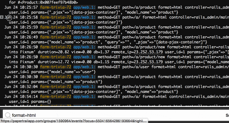 Event actions context