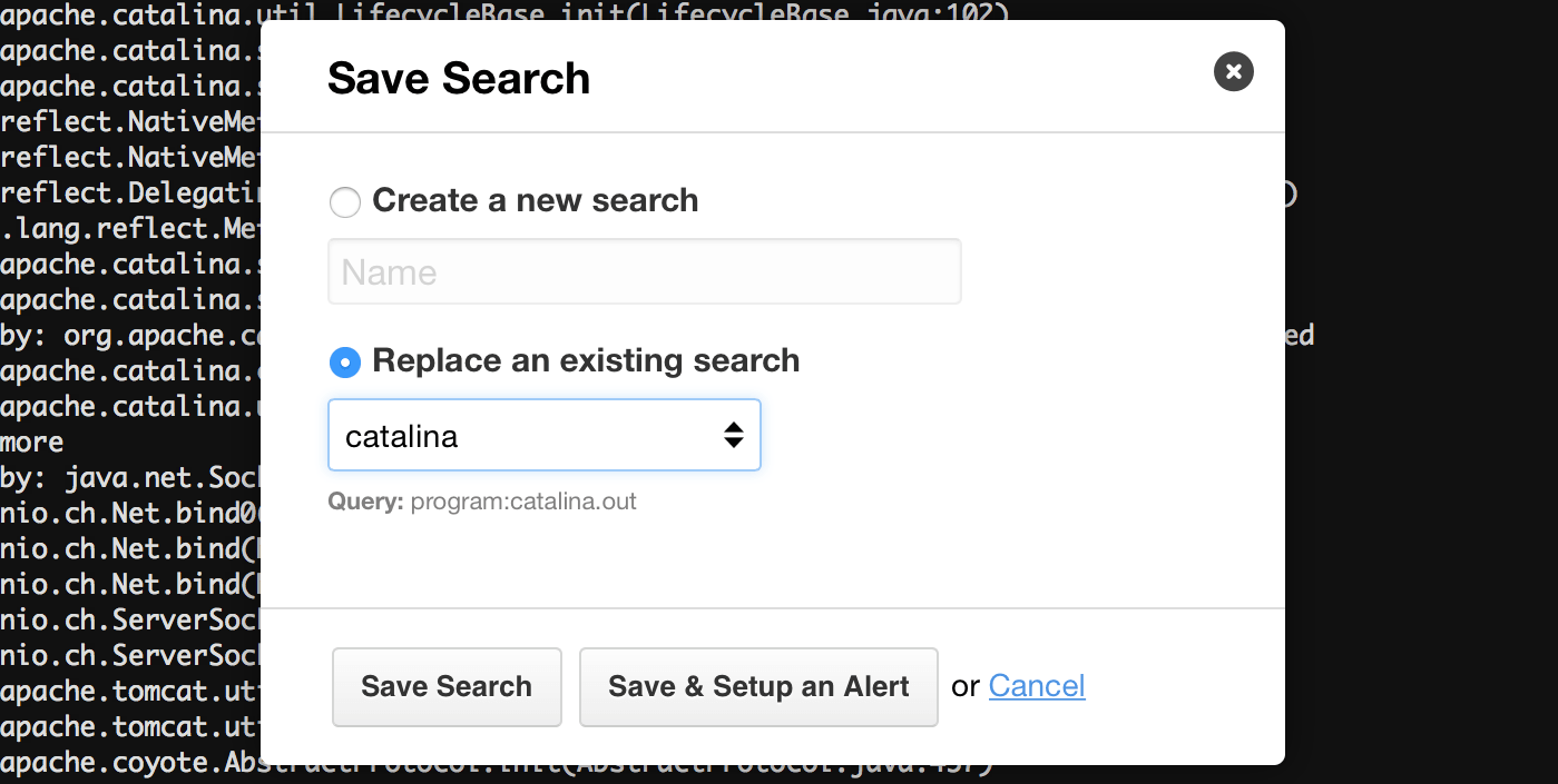 Replace Existing Search