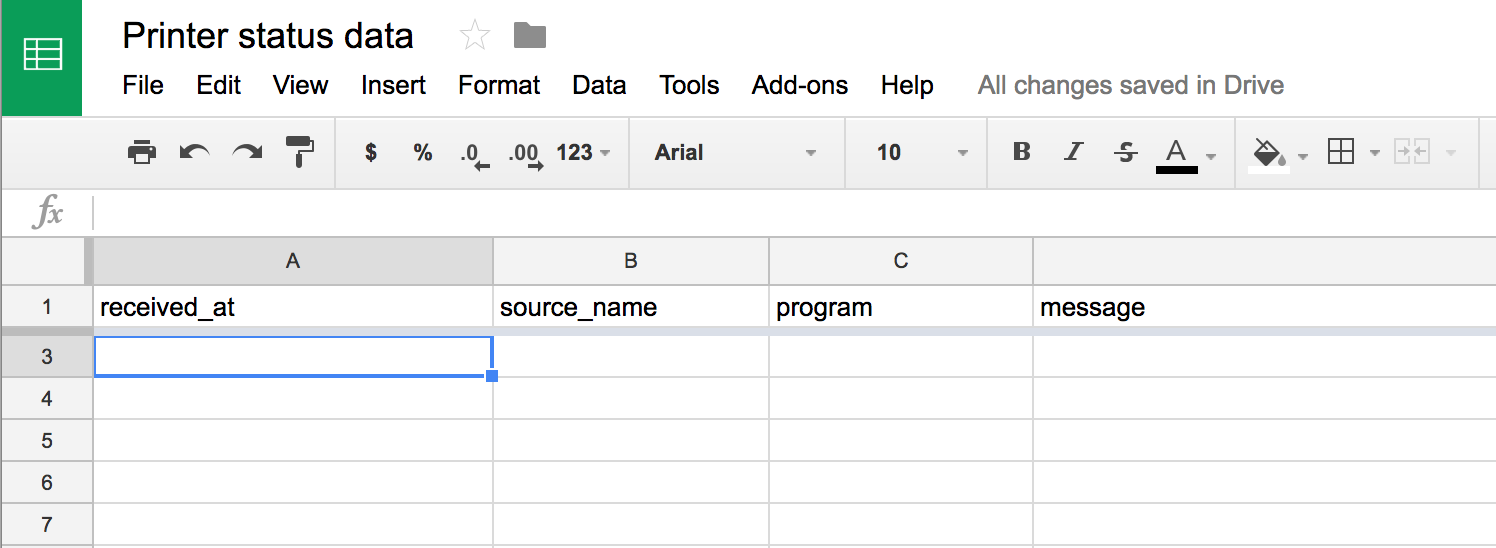 printer status data