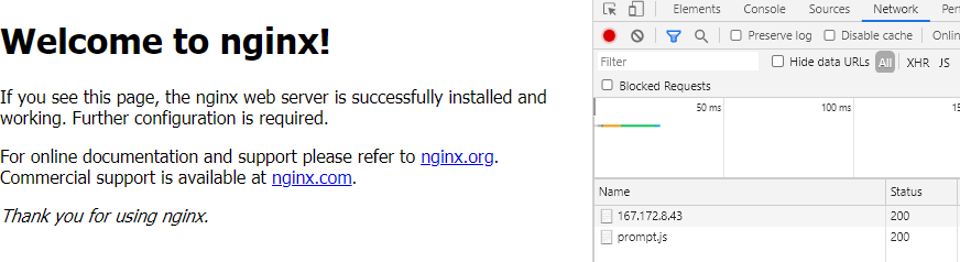 Normal welcome to nginx page does not include catgif.gif