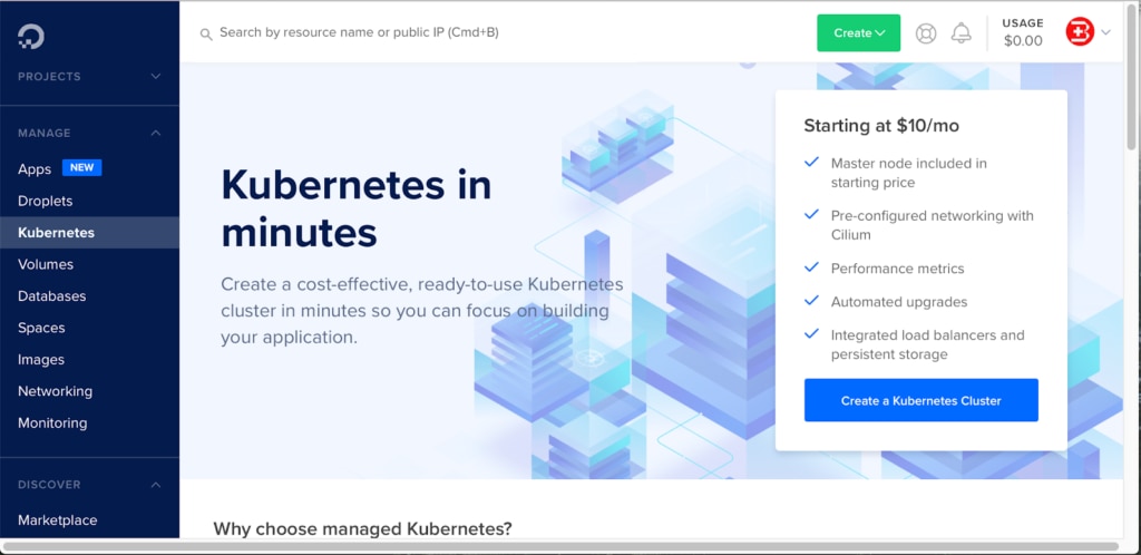 Using DigitalOcean to create a Kubernetes cluster
