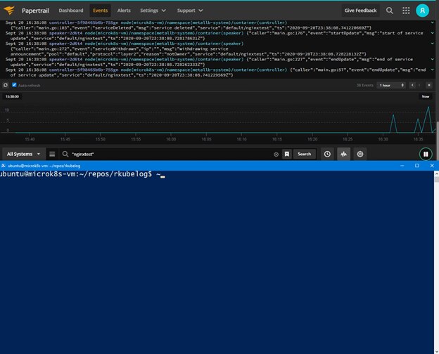 Sending logs from development clusters to Papertrail