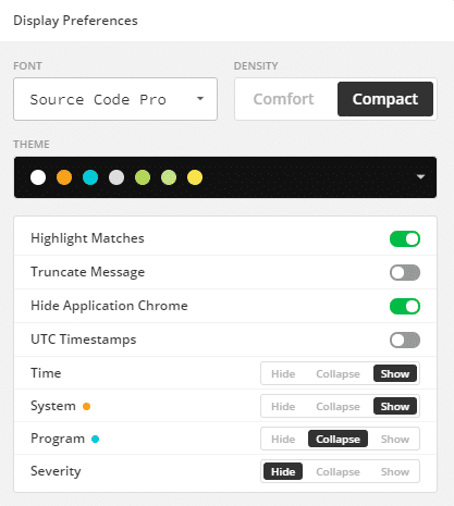 Display preferences in Papertrail for troubleshooting firewall issues in DigitalOcean.