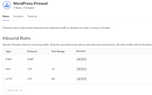 Monitoring a firewall in DigitalOcean.