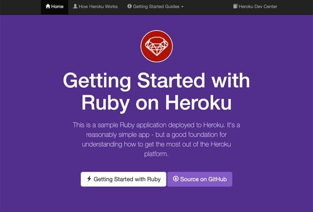 Sample Ruby application deployed to Heroku