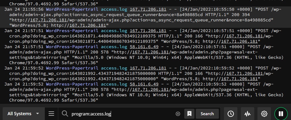 Apache logs streaming to Papertrail