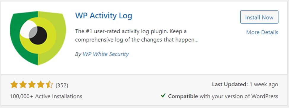 WordPress Activity Log plugin