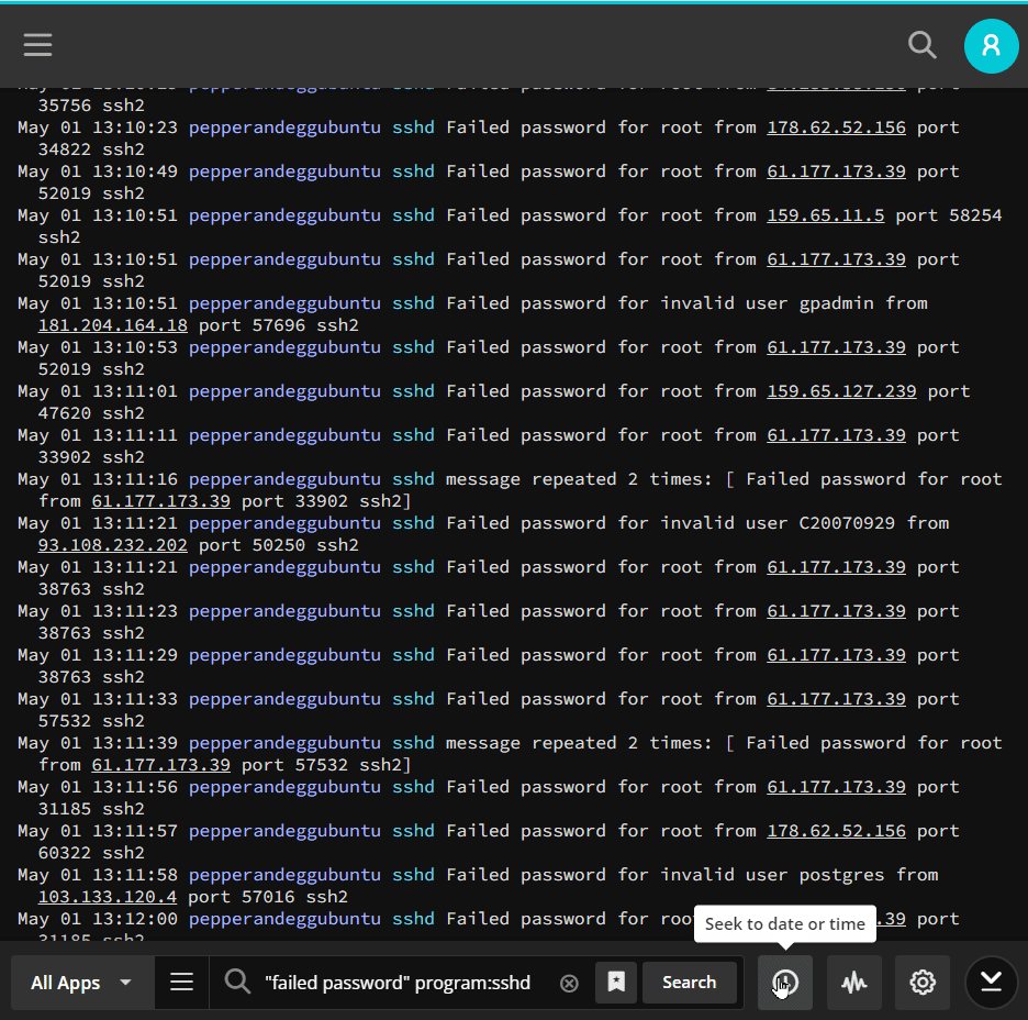 Use seek to time functions to quickly narrow results